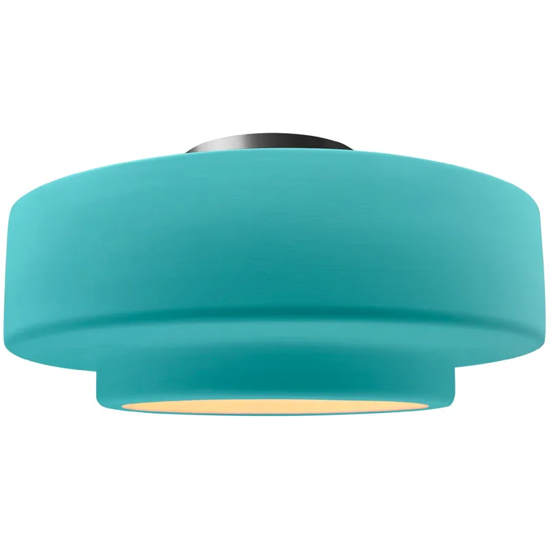 Radiance Collection - Tier LED 14.5 inch Reflecting Pool and Brushed Nickel Semi-Flush Ceiling Light in Dedicated LED, 14.5W x 7.25H, Form+Finish+Function