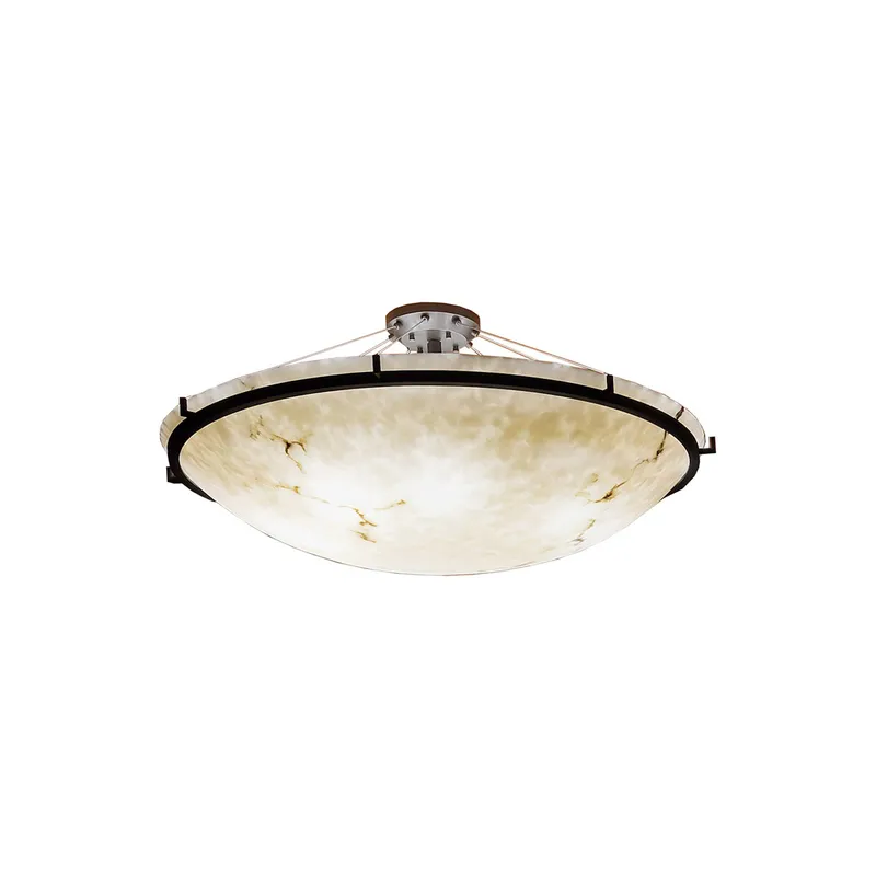 LumenAria LED 51 inch Dark Bronze Semi-Flush Ceiling Light in 6000 Lm LED, Bowl