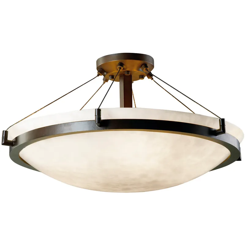 Clouds 6 Light 27 inch Dark Bronze Semi-Flush Bowl Ceiling Light in Incandescent