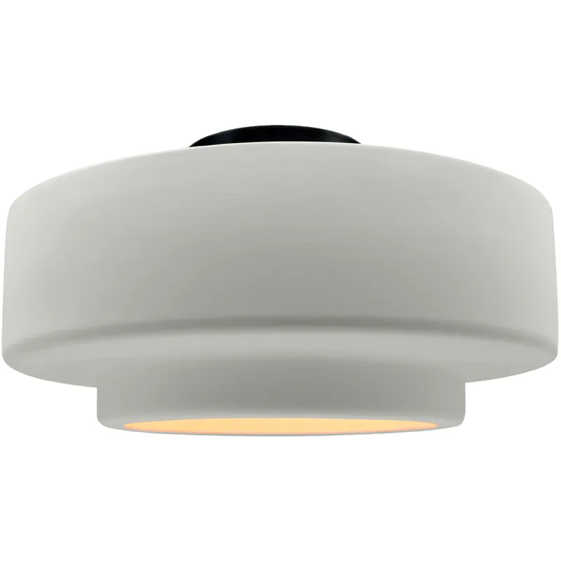 Radiance Collection - Tier 1 Light 16.5 inch Matte White and Matte Black Semi-Flush Ceiling Light in Replaceable Bulb, 16.5W x 8H, Form+Finish+Function