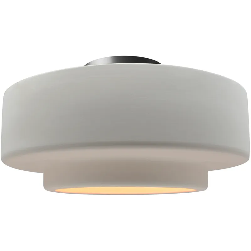 Radiance Collection - Tier LED 16.5 inch Bisque and Brushed Nickel Semi-Flush Ceiling Light in Dedicated LED, 16.5W x 8H, Form+Finish+Function