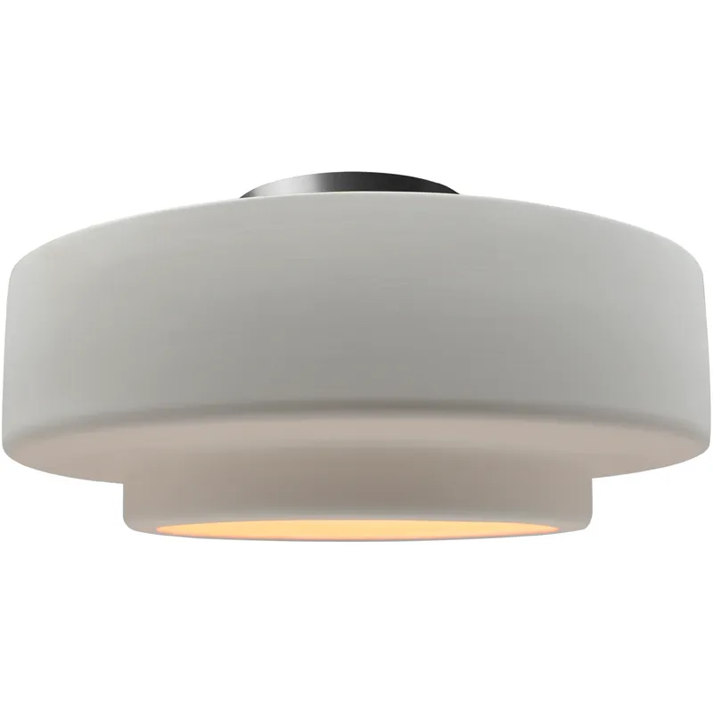 Radiance Collection - Tier LED 14.5 inch Bisque and Brushed Nickel Semi-Flush Ceiling Light in Dedicated LED, 14.5W x 7.25H, Form+Finish+Function