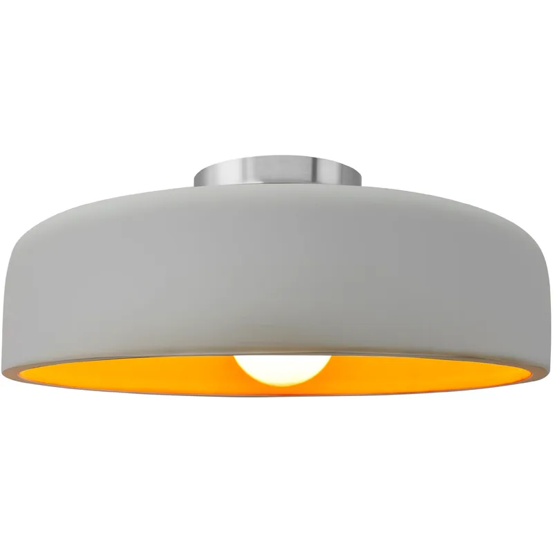 Radiance Collection - Spire LED 16 inch Matte White and Champagne Gold and Brushed Nickel Semi-Flush Ceiling Light in Dedicated LED, Matte White/Champagne Gold, 16W x 6.5H, Form+Finish+Function