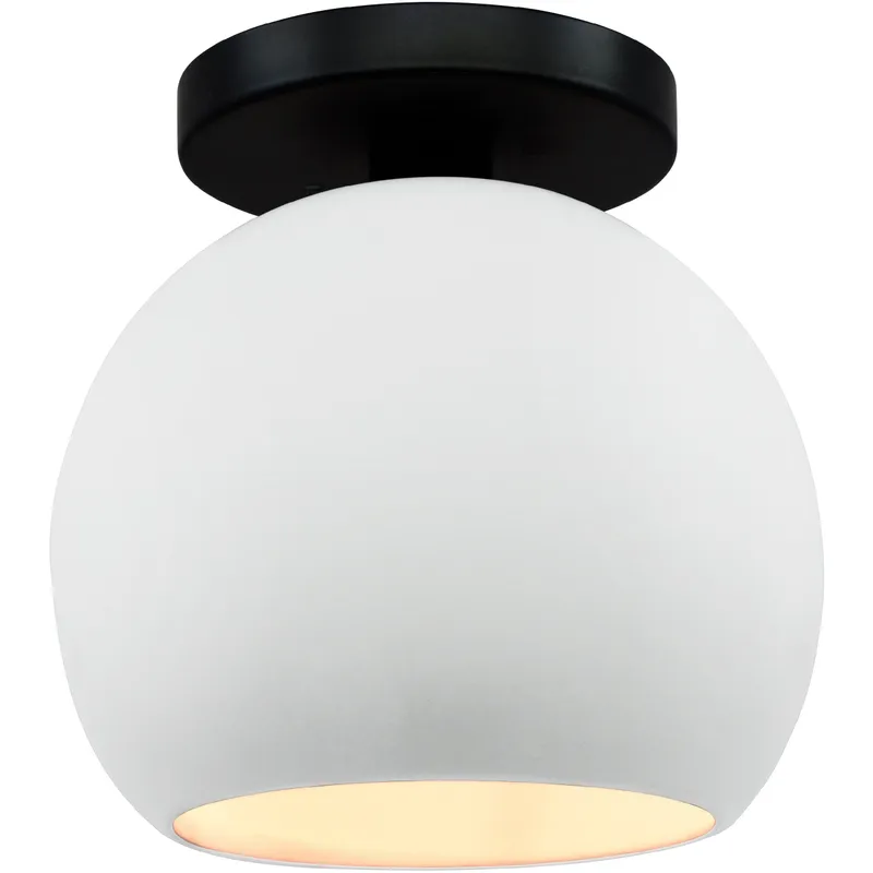Radiance 1 Light 10 inch Gloss White and Matte Black Semi Flush Ceiling Light