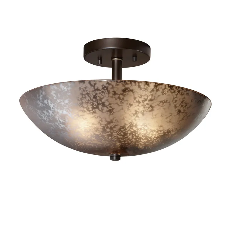 Fusion LED 14 inch Matte Black Semi-Flush Ceiling Light in 2000 Lm LED, Opal Fusion