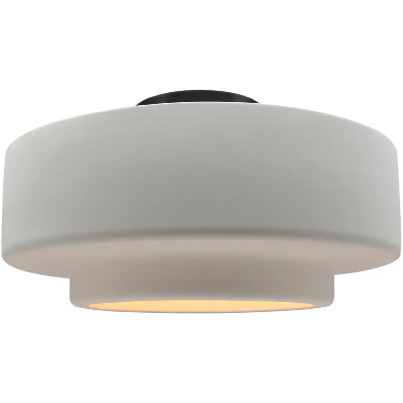 Radiance Collection - Tier LED 16.5 inch Bisque and Matte Black Semi-Flush Ceiling Light in Dedicated LED, 16.5W x 8H, Form+Finish+Function