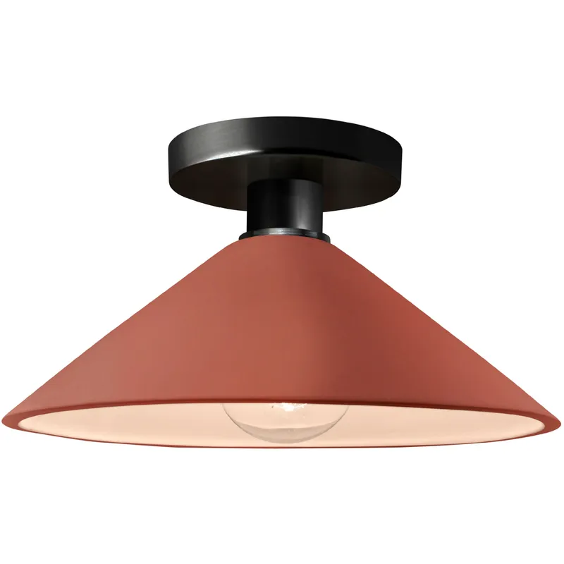 Radiance LED 11.75 inch Canyon Clay and Matte Black Semi Flush Ceiling Light