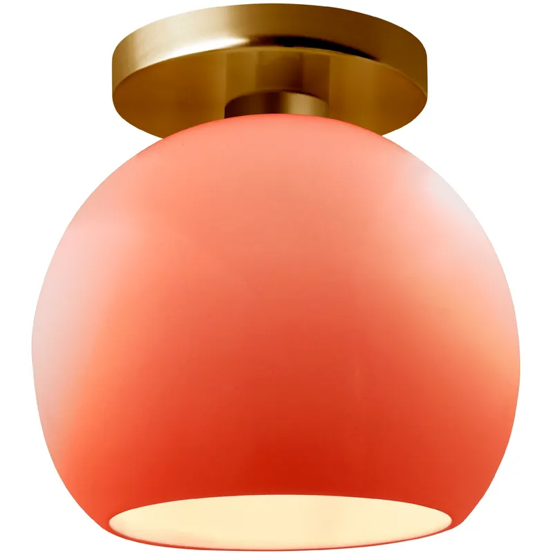 Radiance 1 Light 10 inch Gloss Blush and Brushed Brass Semi Flush Ceiling Light