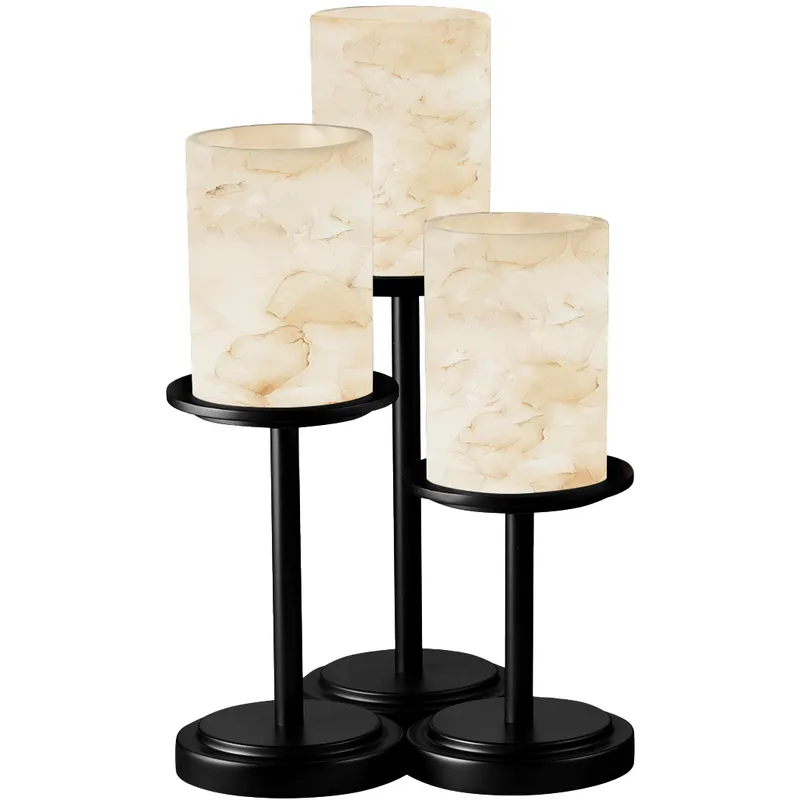 Alabaster Rocks 16 inch 60 watt Brushed Nickel Table Lamp Portable Light in Incandescent