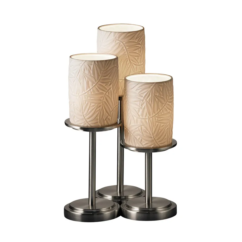 Limoges 16 inch 60 watt Brushed Nickel Table Lamp Portable Light in Bamboo, Incandescent