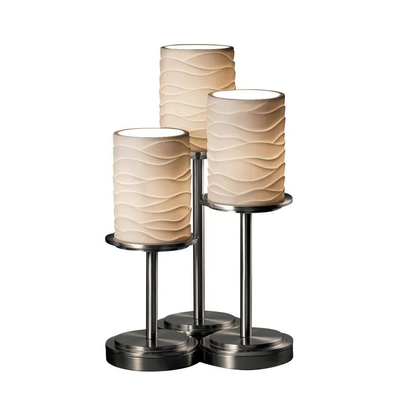 Limoges 16 inch 60 watt Brushed Nickel Table Lamp Portable Light in Waves, Incandescent