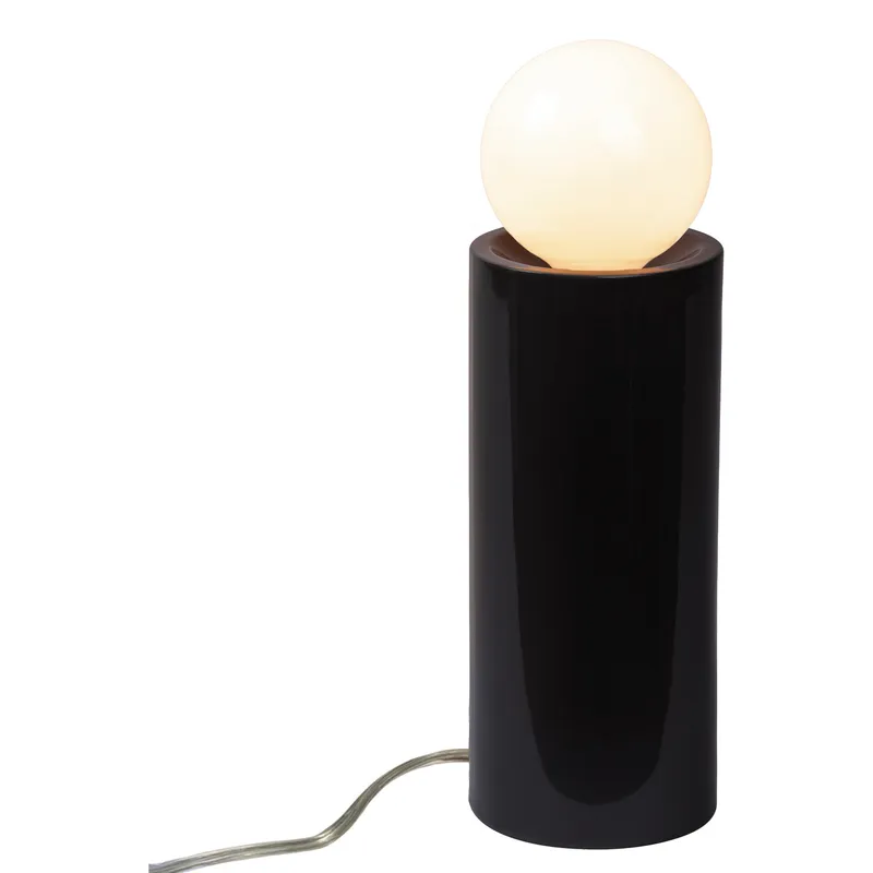Portable 16.5 inch 60 watt Gloss Black Table Lamp Portable Light