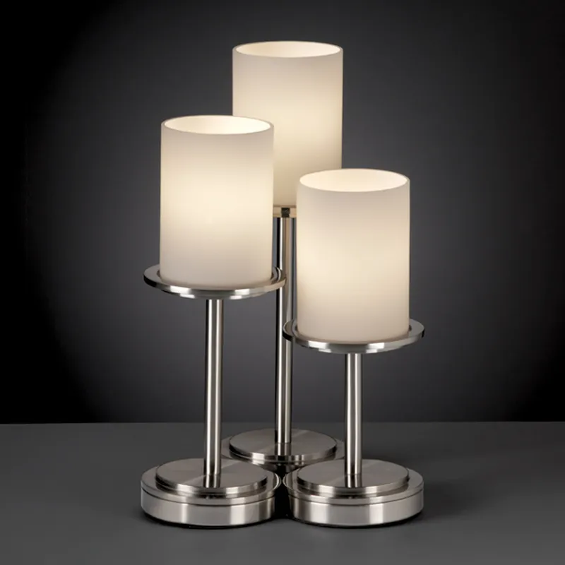 Fusion 16 inch 100 watt Brushed Nickel Table Lamp Portable Light in Incandescent, Opal Fusion