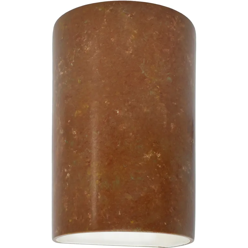 Ambiance Cylinder LED 7.75 inch Rust Patina ADA Wall Sconce Wall Light, Large