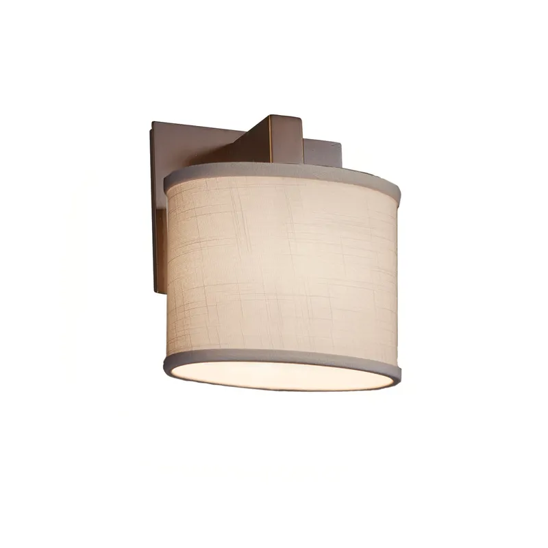 Textile LED 6.5 inch Matte Black ADA Wall Sconce Wall Light in 700 Lm LED, Cream, Oval