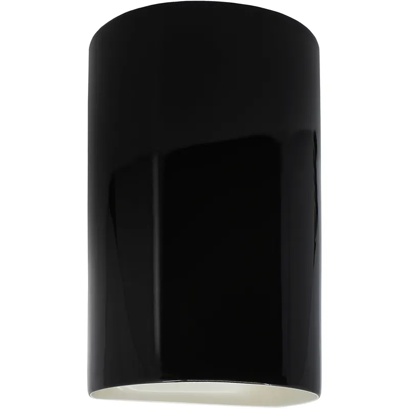 Ambiance 1 Light 7.75 inch Gloss Black Wall Sconce Wall Light in Incandescent, Gloss Black/Matte White