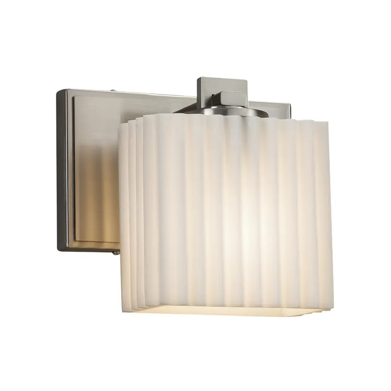 Porcelina Wall Sconce Wall Light in 700 Lm LED, Brushed Nickel, Pleats