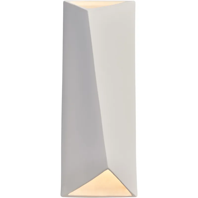 Ambiance LED 6 inch Greco Travertine ADA Wall Sconce Wall Light, Open Top and Bottom Fixture, Diagonal