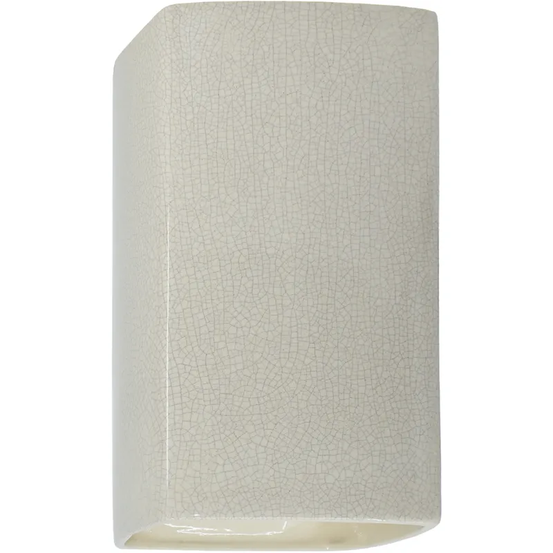 Ambiance Rectangle LED 5.25 inch White Crackle ADA Wall Sconce Wall Light, Small
