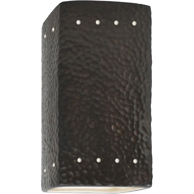 Ambiance Wall Sconce Wall Light in Hammered Iron, Incandescent, Small