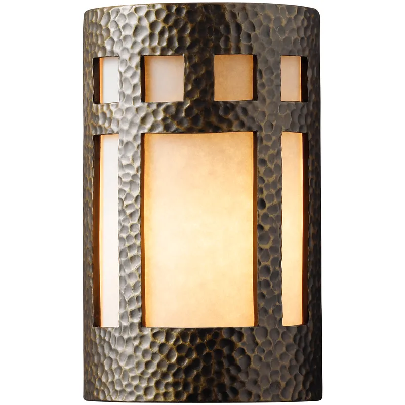 Ambiance Cylinder LED 7.75 inch Real Rust ADA Wall Sconce Wall Light, Large
