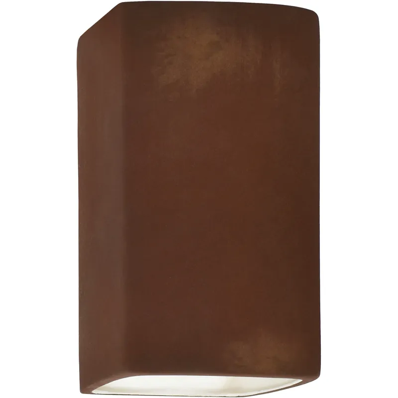 Ambiance Rectangle LED 7.25 inch Real Rust Wall Sconce Wall Light, Large