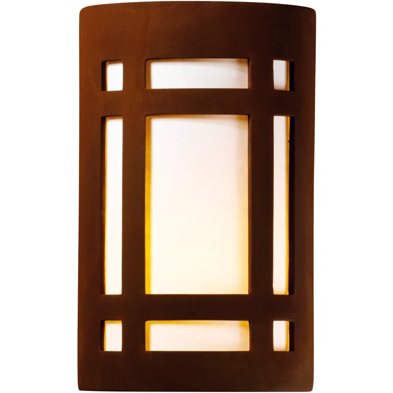 Ambiance Cylinder LED 7.75 inch Real Rust ADA Wall Sconce Wall Light, Large