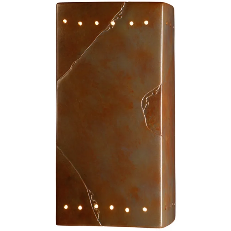 Ambiance Rectangle LED 7.25 inch Carrara Marble Wall Sconce Wall Light, Large