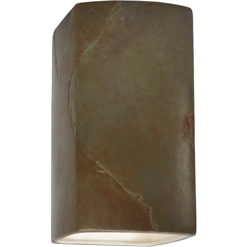 Ambiance Rectangle LED 5.25 inch Tierra Red Slate ADA Wall Sconce Wall Light, Small