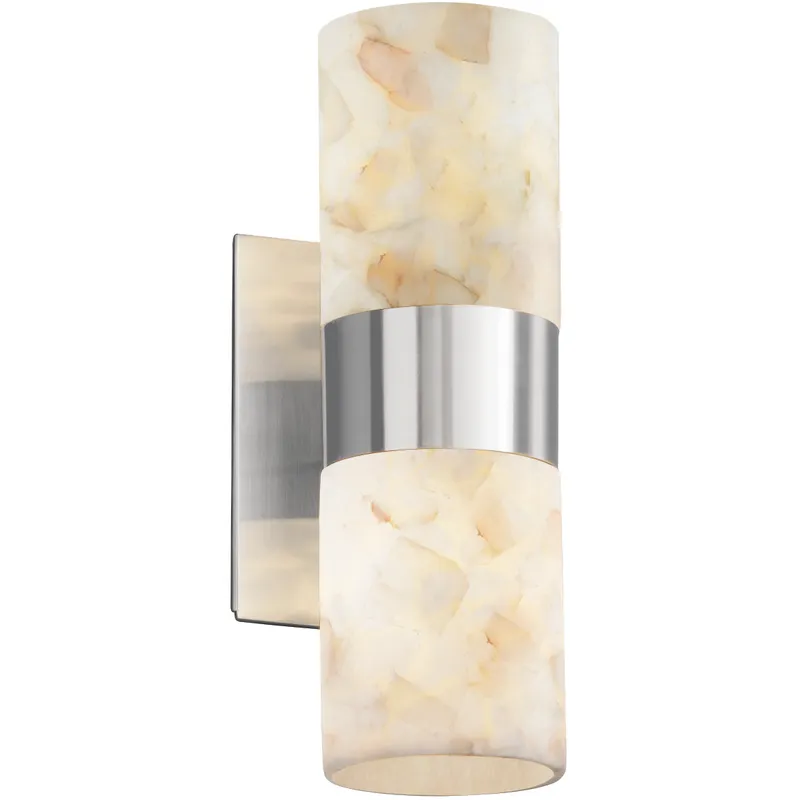Alabaster Rocks LED 5 inch Brushed Nickel Wall Sconce Wall Light in 1400 Lm LED, Dakota