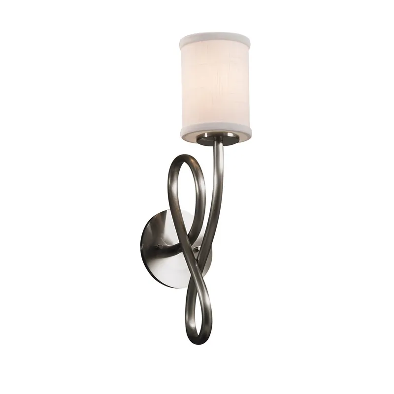 Textile LED 5 inch Brushed Nickel Wall Sconce Wall Light