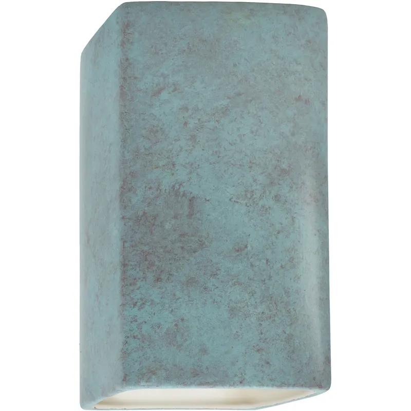 Ambiance Rectangle LED 7.25 inch Verde Patina ADA Wall Sconce Wall Light, Large