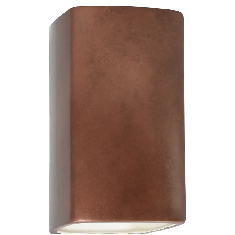 Ambiance Rectangle LED 5.25 inch Antique Copper Wall Sconce Wall Light, Small