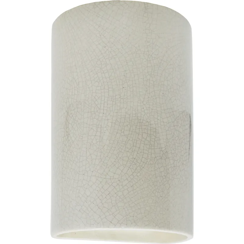 Ambiance Cylinder LED 5.75 inch White Crackle Wall Sconce Wall Light, Small