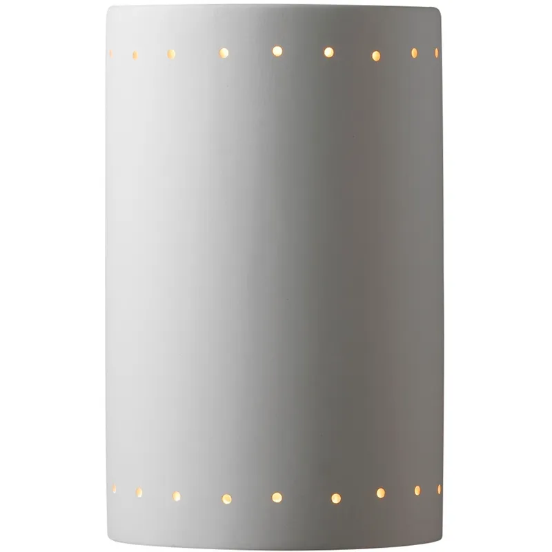 Ambiance Cylinder LED 7.75 inch Matte White ADA Wall Sconce Wall Light, Large