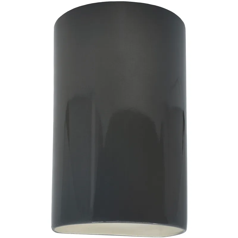 Ambiance LED 7.75 inch Gloss Grey Wall Sconce Wall Light in 1000 Lm LED, Gloss Gray