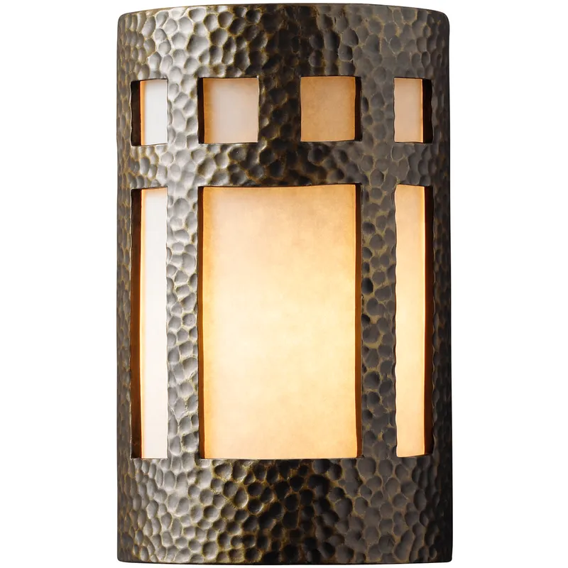 Ambiance Cylinder LED 5.75 inch Verde Patina ADA Wall Sconce Wall Light, Small