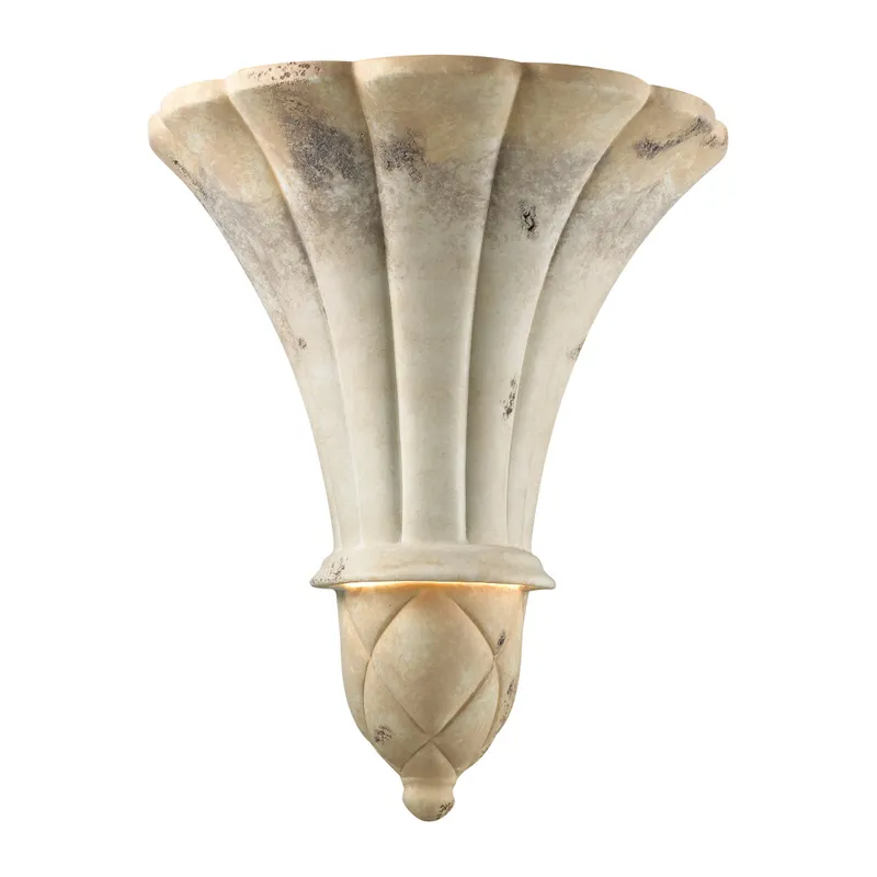 Ambiance 11.75 inch White Crackle Wall Sconce Wall Light