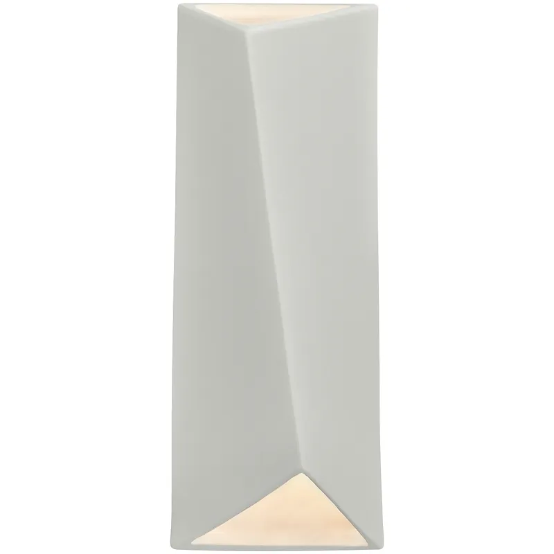 Ambiance LED 6 inch Matte White ADA Wall Sconce Wall Light, Open Top and Bottom Fixture, Diagonal