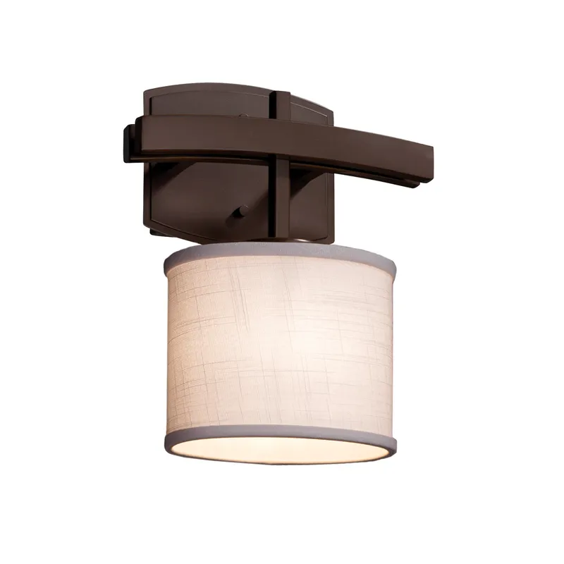 Textile LED 9 inch Brushed Nickel ADA Wall Sconce Wall Light in 700 Lm LED, White, Oval