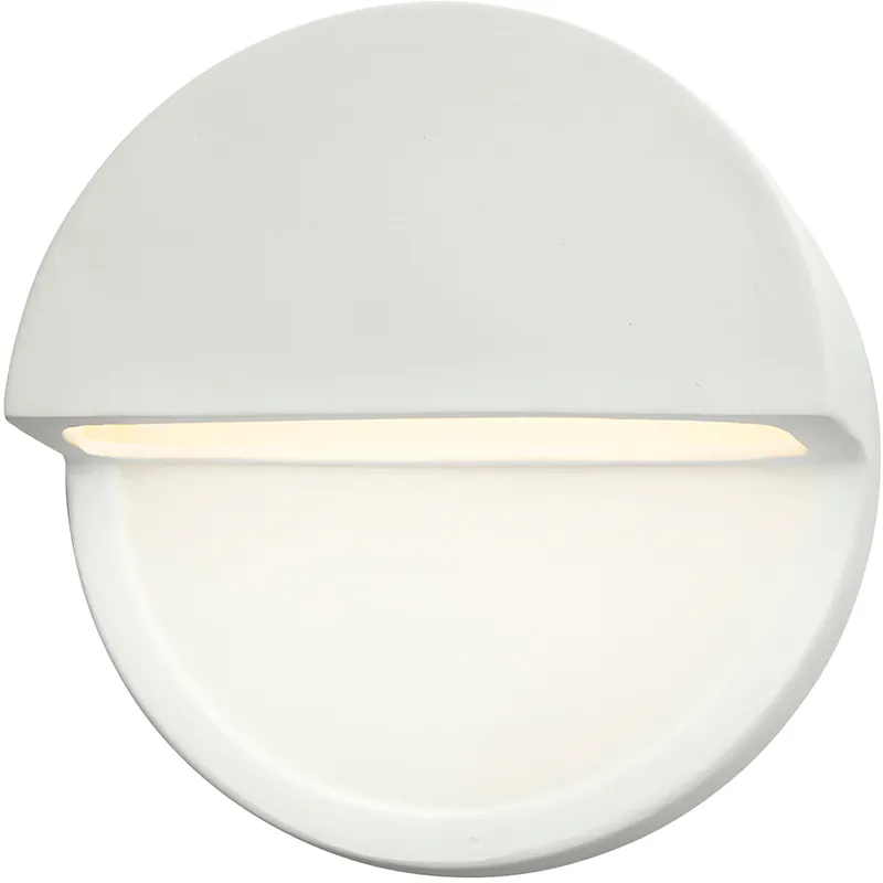 Ambiance LED 8 inch Matte White ADA Wall Sconce Wall Light, Closed Top Fixture, Dome
