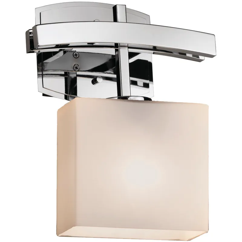 Fusion LED 9 inch Polished Chrome ADA Wall Sconce Wall Light in 700 Lm LED, Rectangle, Opal Fusion