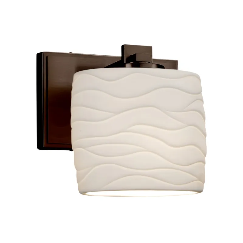 Limoges 1 Light 7 inch Matte Black ADA Wall Sconce Wall Light in Waves, Incandescent