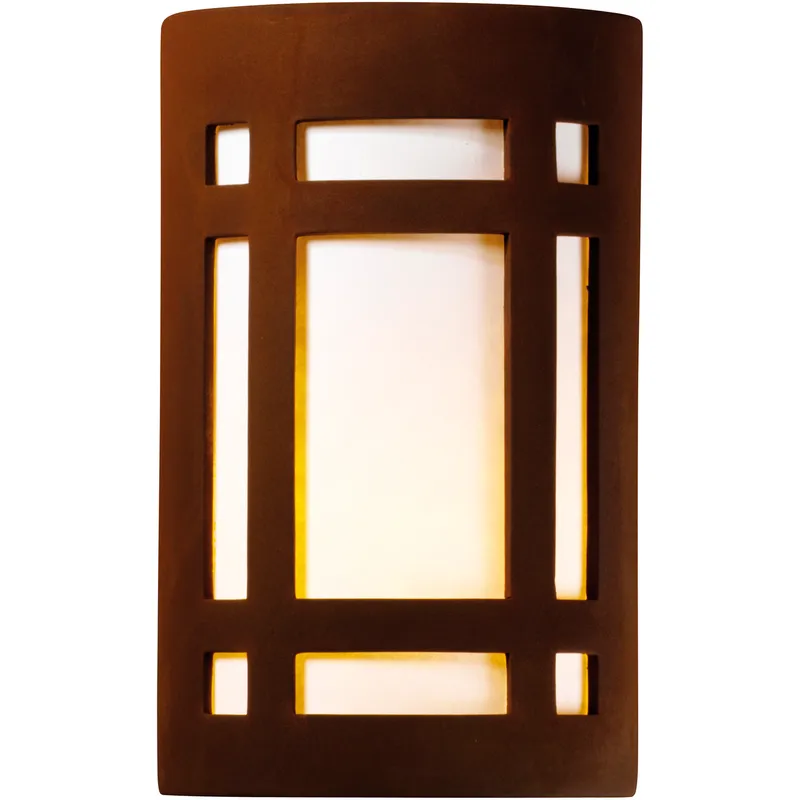 Ambiance LED 8 inch Real Rust Wall Sconce Wall Light in 2000 Lm LED, White Styrene, Large