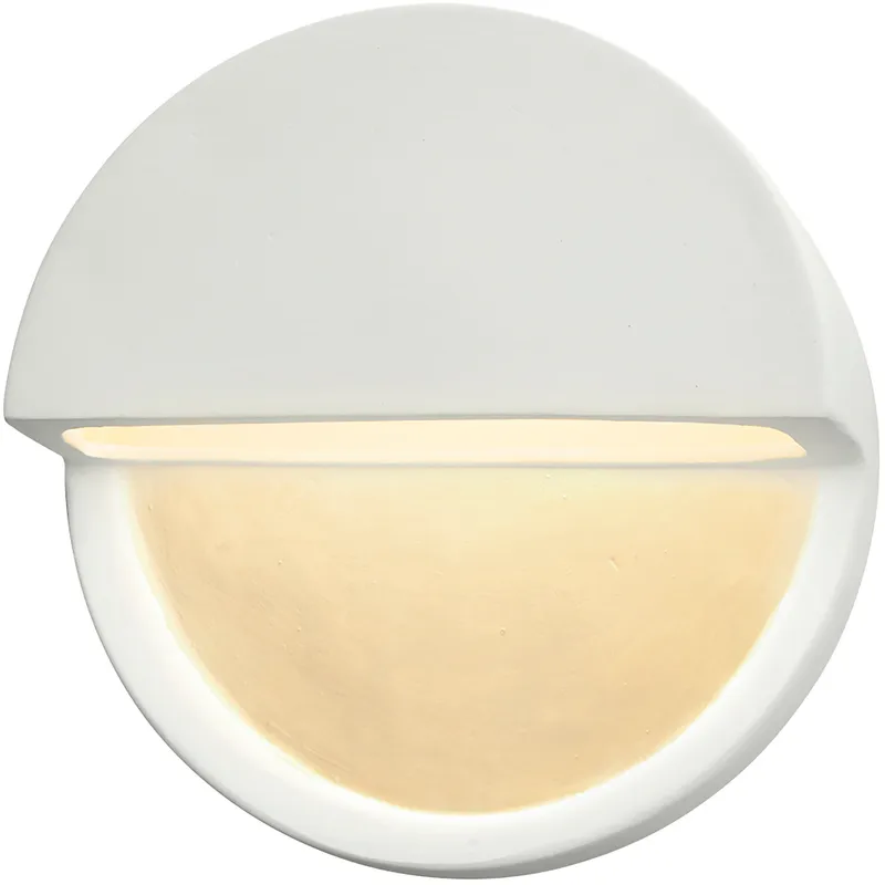 Ambiance LED 8 inch Matte White with Champagne Gold ADA Wall Sconce Wall Light, Closed Top Fixture, Dome