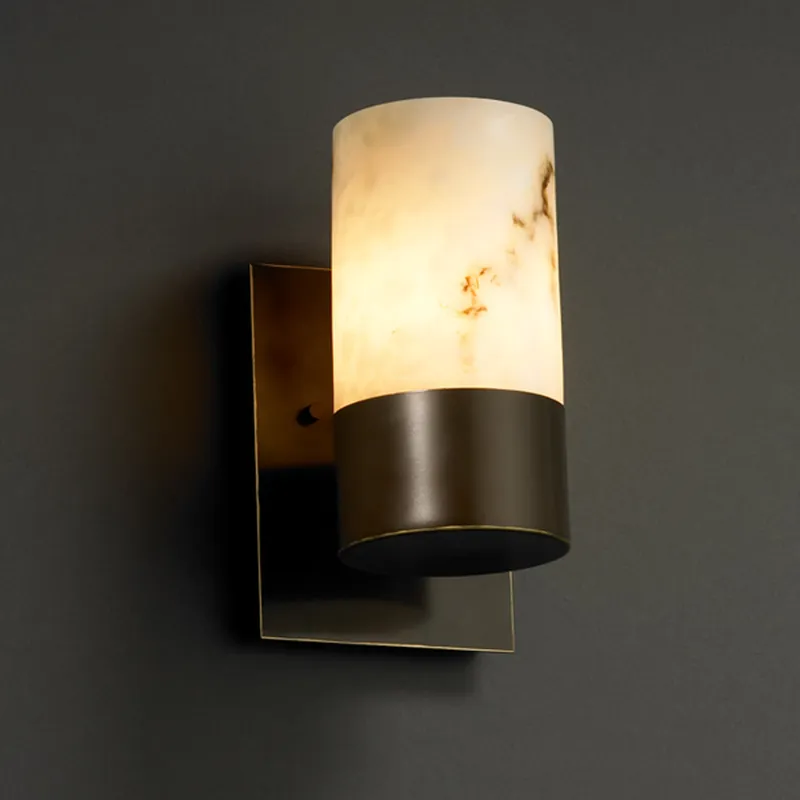 Lumenaria Wall Sconce Wall Light in Dark Bronze, Cylinder with Flat Rim, Incandescent