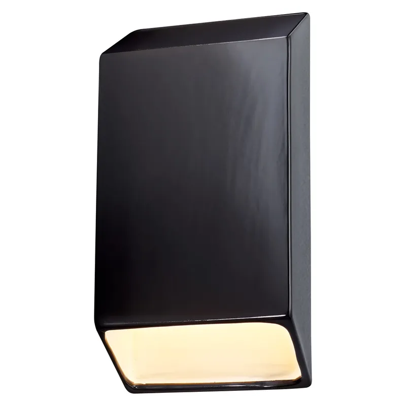Ambiance LED 7 inch Hammered Copper ADA Wall Sconce Wall Light, Closed Top Fixture, Tapered Rectangle