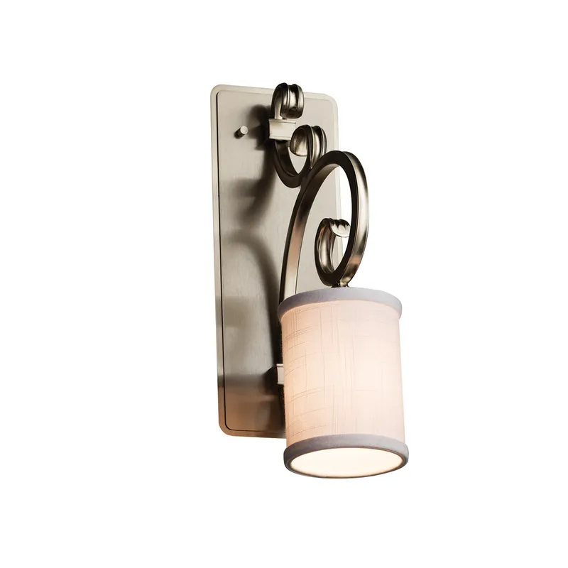 Textile LED 7 inch Brushed Nickel Wall Sconce Wall Light