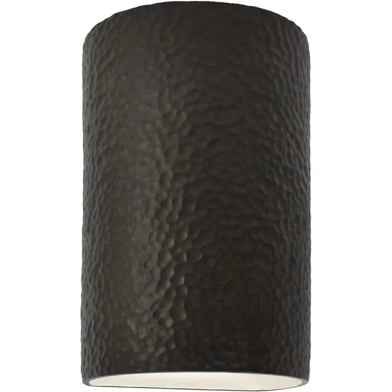 Ambiance Cylinder LED 5.75 inch Hammered Iron Wall Sconce Wall Light, Small