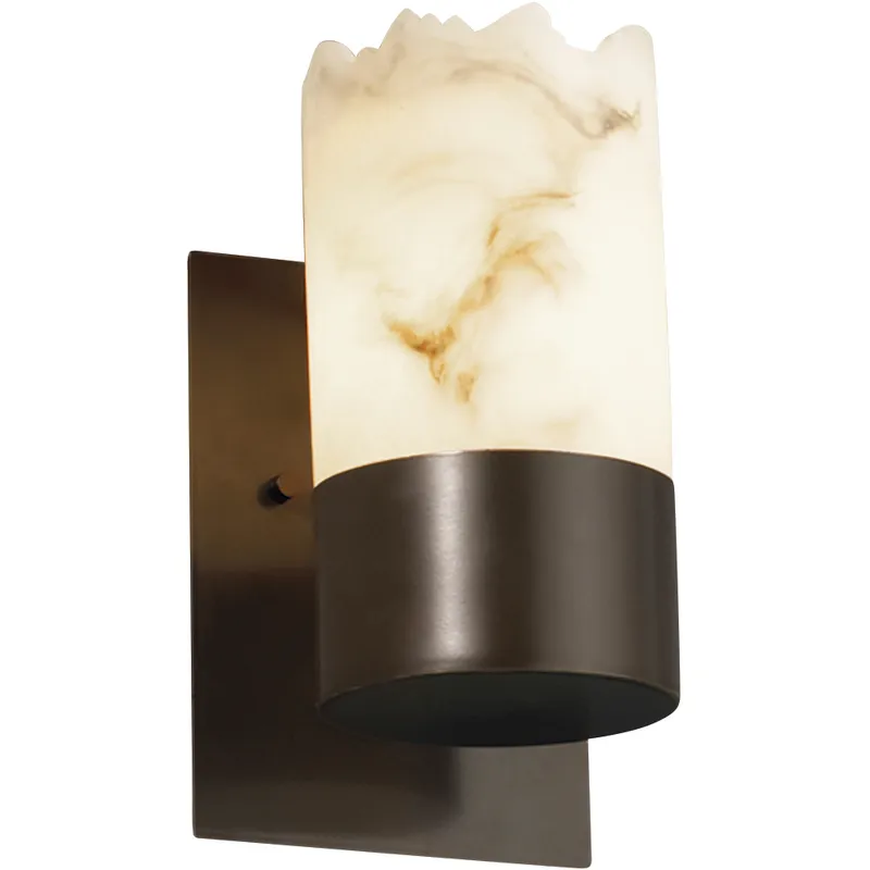 LumenAria 1 Light 5 inch Brushed Nickel Wall Sconce Wall Light in 700 Lm LED, Cylinder with Flat Rim